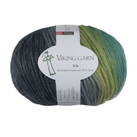 Viking Garn Iris 431 Multi Grå  Grøn