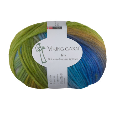 Viking Garn Iris 422 Multi Grøn  Blå