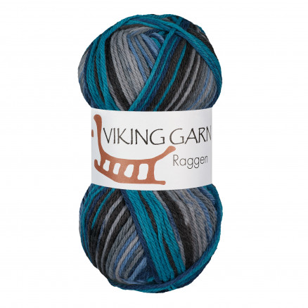 Viking Garn Raggen 728 Multi Blå  Grå
