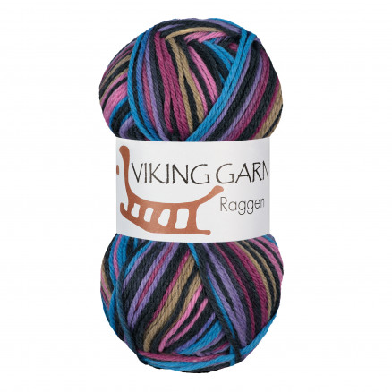 Viking Garn Raggen 766 Multi Blå  Rosa