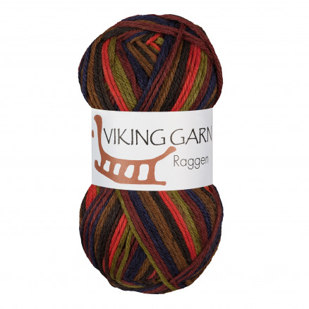 Viking Garn Raggen 752 Multi Brun  Rød