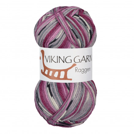 Viking Garn Raggen 762 Multi Grå  Rosa