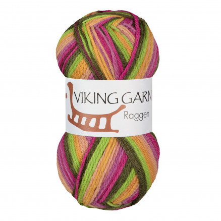 Viking Garn Raggen 744 Multi Gul  Grøn