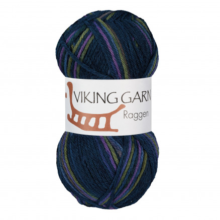 Viking Garn Raggen 727 Multi Marine  Grøn