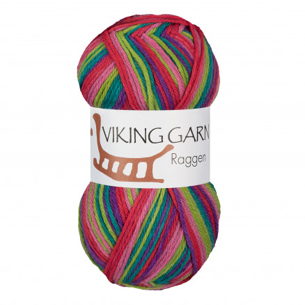 Viking Garn Raggen 738 Multi Rosa  Grøn