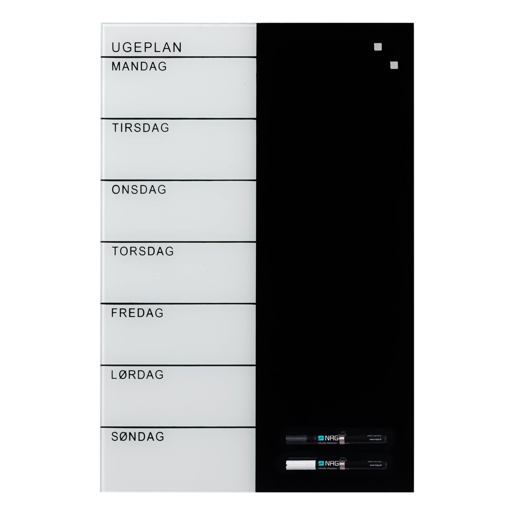 40   60 Cm  Glas Uge Tavle Dansk