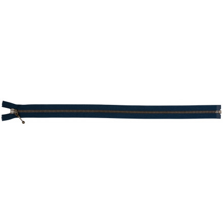 Ykk Delbar Lynlås Antik Messing Marineblå 6mm 45cm