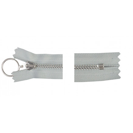 Ykk Lynlås Aluminium Fast   Ring 30cm 4mm Lysegrå