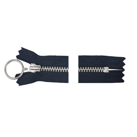 Ykk Lynlås Aluminium Fast   Ring 20cm 4mm Marineblå