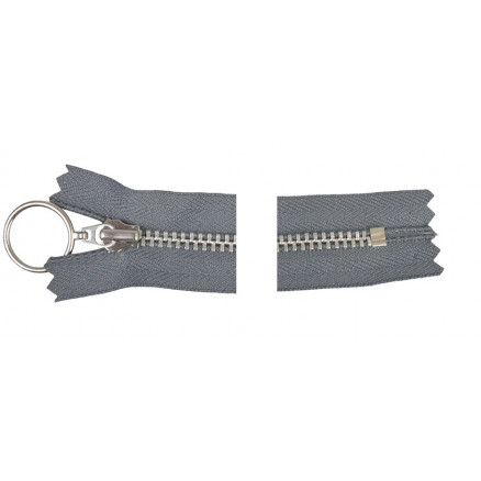Ykk Lynlås Aluminium Fast   Ring 35cm 4mm Mørkegrå