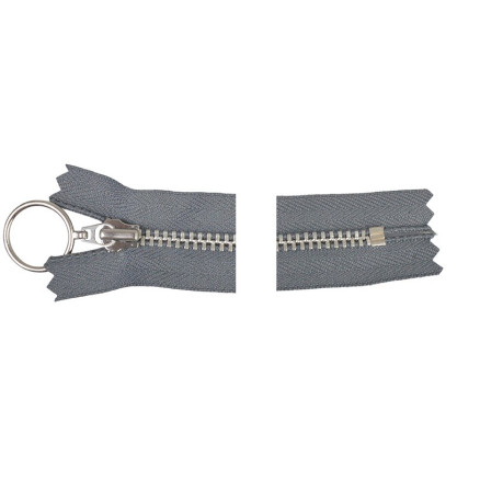 Ykk Lynlås Aluminium Fast   Ring 20cm 4mm Mørkegrå