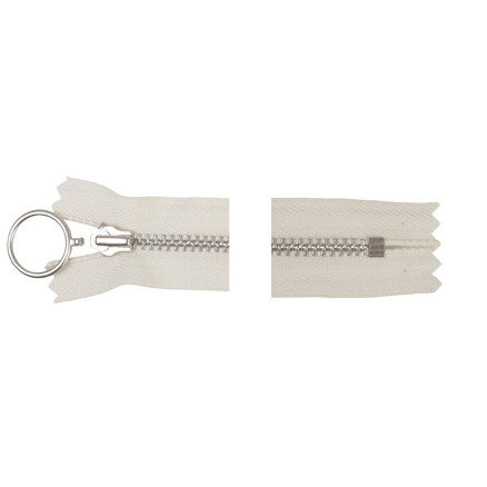 Ykk Lynlås Aluminium Fast   Ring 20cm 4mm Råhvid