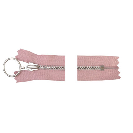 Ykk Lynlås Aluminium Fast   Ring 20cm 4mm Rosa