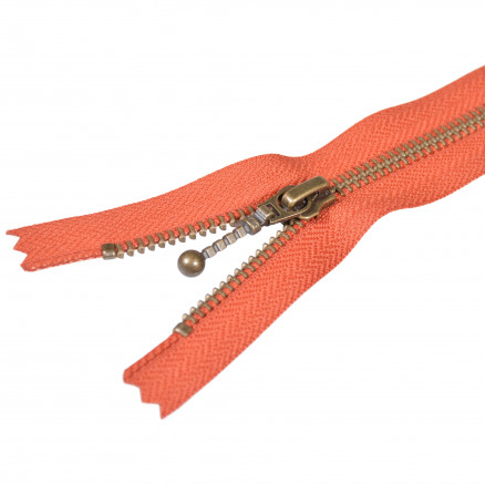 Ykk Lynlås Fast Antik Messing Rust 6mm 35cm