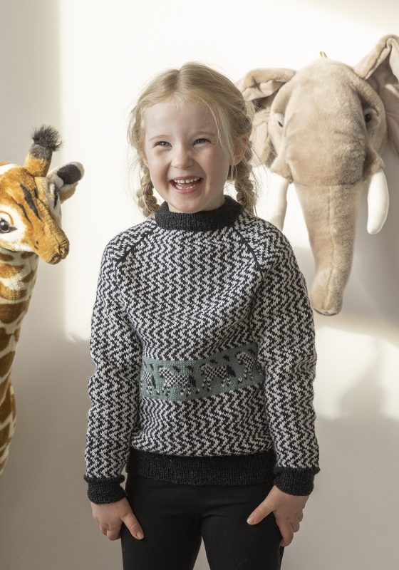 Zebra Genser Viking Design 2401-11 Kit   12 år Viking Baby Ull   Fra Viking